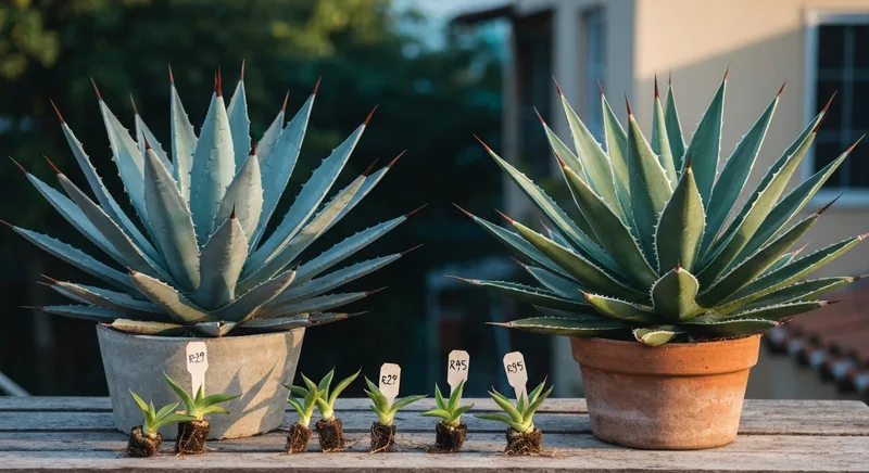 Muda de Agave (Agave americana) — Guia de Compra | Link Plantas Capa do guia de compra de muda de Agave (Agave americana): Agave dragão ou azul