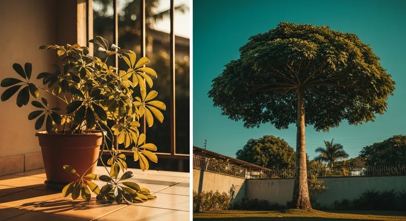 Capa do guia de compra de muda de Cheflera (Schefflera arboricola): Cheflera