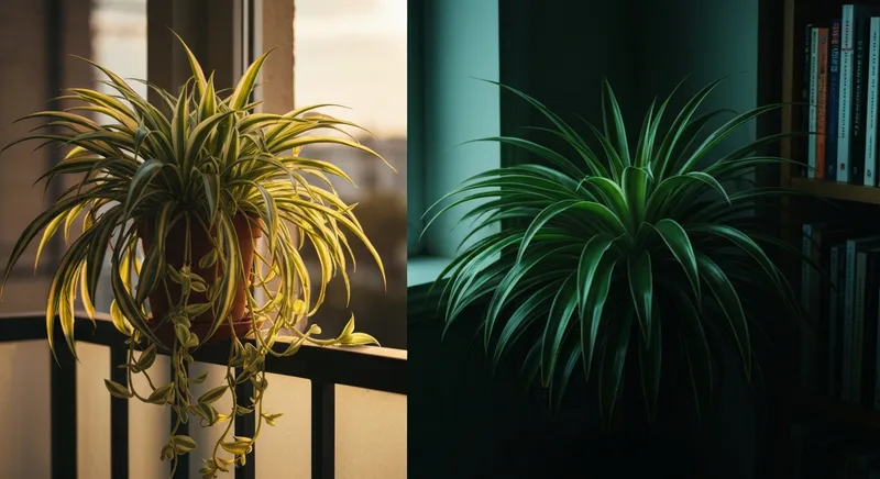 Capa do guia de compra de muda de Clorofito (Chlorophytum comosum): Clorofito de sol ou de sombra