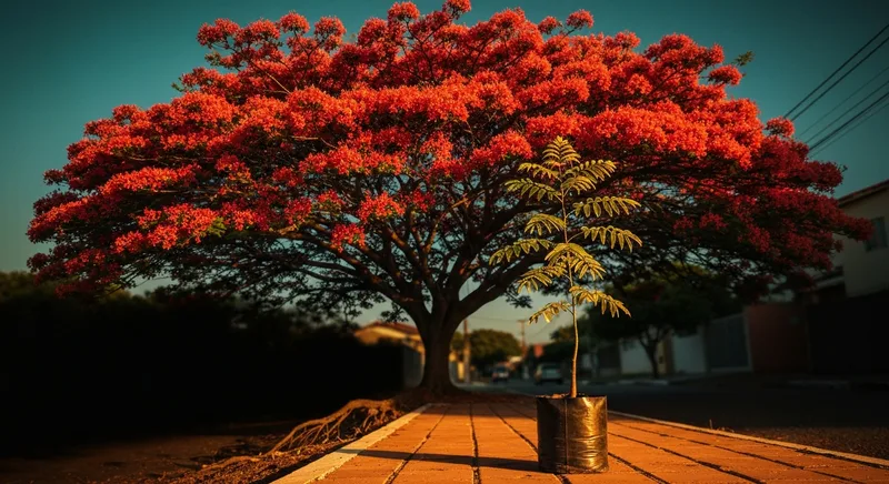 Capa do guia de compra de muda de Flamboyant (Delonix regia): Flamboyant