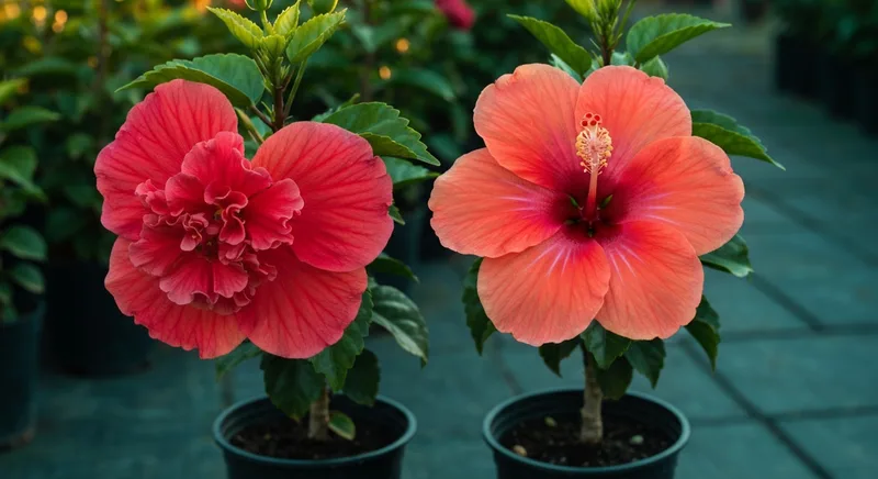 Capa do guia de compra de muda de Hibisco Dobrado (Hibiscus rosa-sinensis): Hibisco Dobrado ou Simples