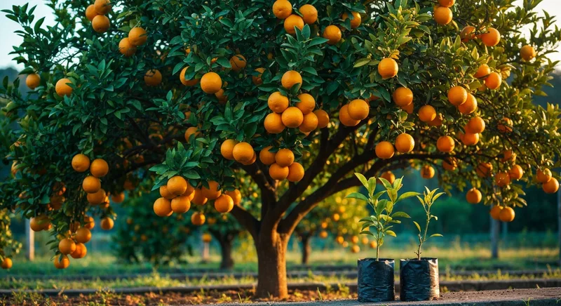 Capa do guia de compra de muda de Laranja Bahia (Citrus sinensis): Laranja Bahia: Enxertada ou de Semente