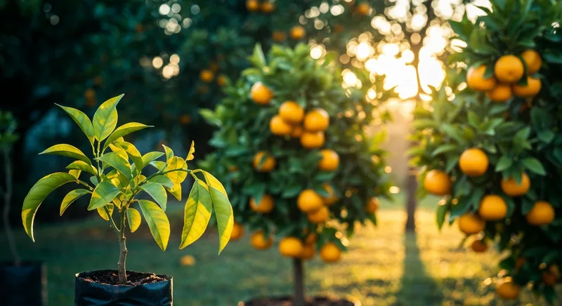 Capa do guia de compra de muda de Laranja Folha Murcha (Citrus sinensis): Laranja Folha Murcha