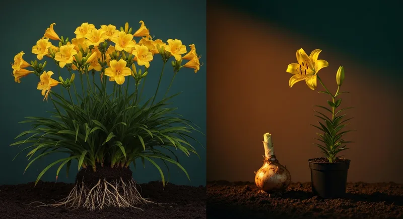 Capa do guia de compra de muda de Lirio Amarelo (Hemerocallis flava): Lírio Amarelo: Lilium ou Hemerocallis