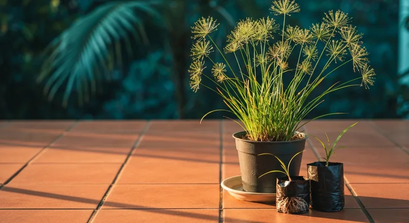 Capa do guia de compra de muda de Mini Papiro (Cyperus prolifer): Mini Papiro