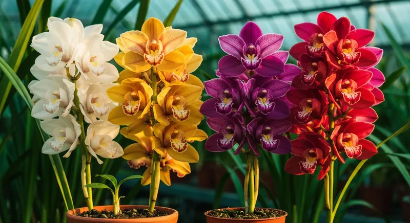 Capa do guia de compra de muda de Orquidea Cymbidium (Cymbidium hybridum): Cymbidium: Branca