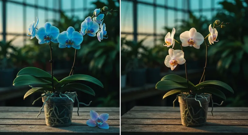 Capa do guia de compra de muda de Orquidea Phalaenopsis (Phalaenopsis amabilis): Orquídea Phalaenopsis azul é natural