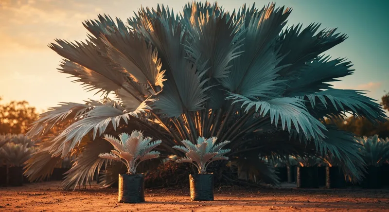 Capa do guia de compra de muda de Palmeira Azul (Bismarckia nobilis): Palmeira Azul